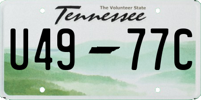 TN license plate U4977C