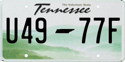 TN license plate U4977F
