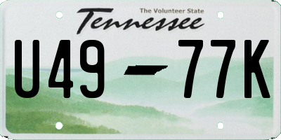 TN license plate U4977K