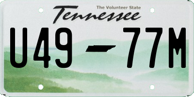 TN license plate U4977M