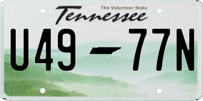 TN license plate U4977N