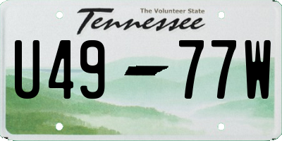 TN license plate U4977W