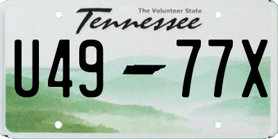 TN license plate U4977X