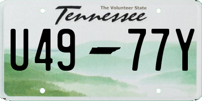 TN license plate U4977Y