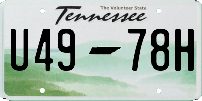 TN license plate U4978H