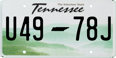TN license plate U4978J