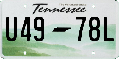 TN license plate U4978L