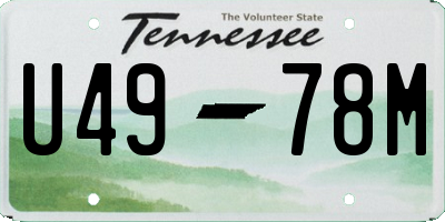 TN license plate U4978M