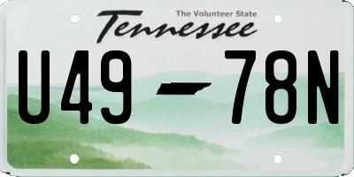 TN license plate U4978N