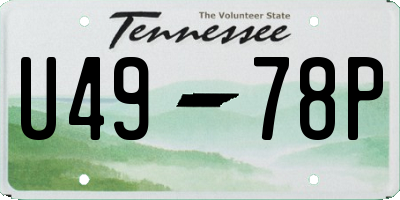 TN license plate U4978P