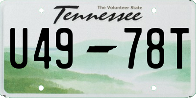 TN license plate U4978T