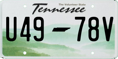 TN license plate U4978V