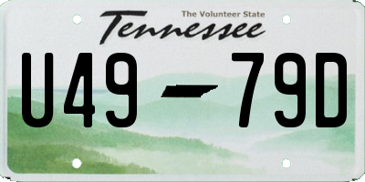 TN license plate U4979D