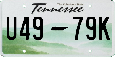 TN license plate U4979K