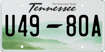 TN license plate U4980A