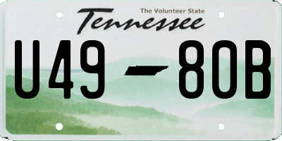 TN license plate U4980B