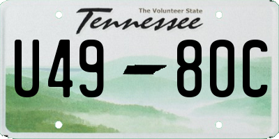 TN license plate U4980C