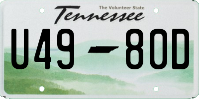 TN license plate U4980D