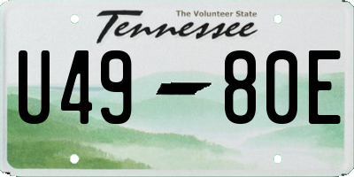 TN license plate U4980E