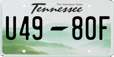 TN license plate U4980F