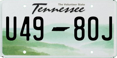TN license plate U4980J