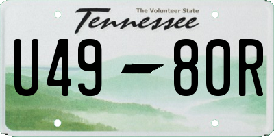 TN license plate U4980R