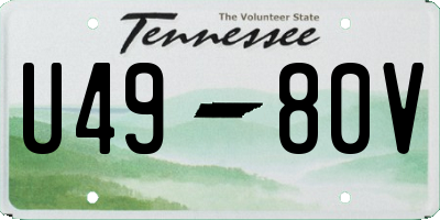 TN license plate U4980V