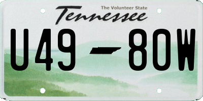 TN license plate U4980W