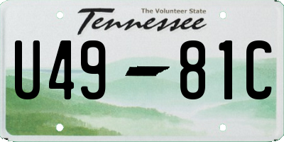 TN license plate U4981C