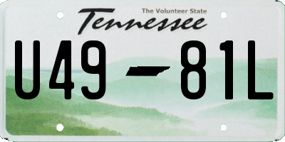 TN license plate U4981L