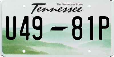 TN license plate U4981P
