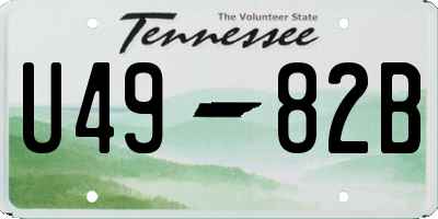TN license plate U4982B