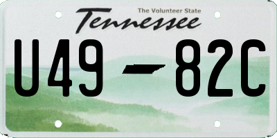 TN license plate U4982C