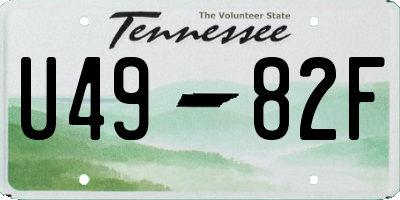 TN license plate U4982F