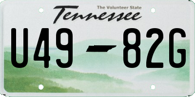 TN license plate U4982G