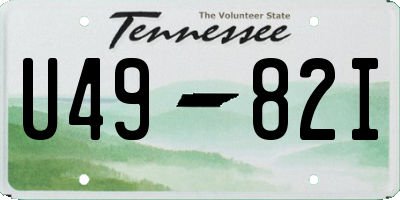 TN license plate U4982I