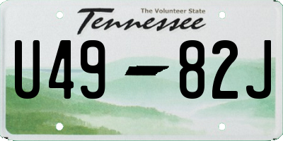 TN license plate U4982J