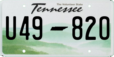 TN license plate U4982O