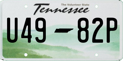 TN license plate U4982P