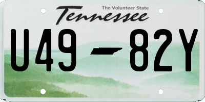 TN license plate U4982Y