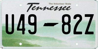 TN license plate U4982Z