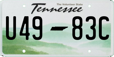 TN license plate U4983C