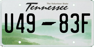 TN license plate U4983F