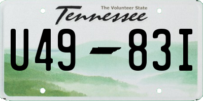 TN license plate U4983I