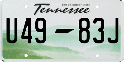 TN license plate U4983J