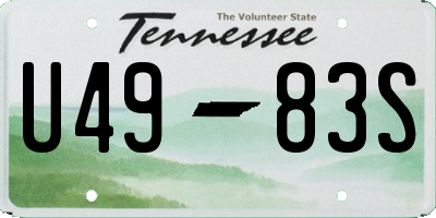 TN license plate U4983S