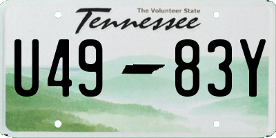 TN license plate U4983Y