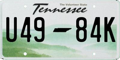 TN license plate U4984K
