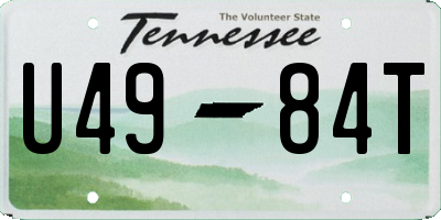 TN license plate U4984T