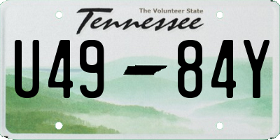 TN license plate U4984Y